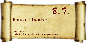 Bacsa Tivadar névjegykártya